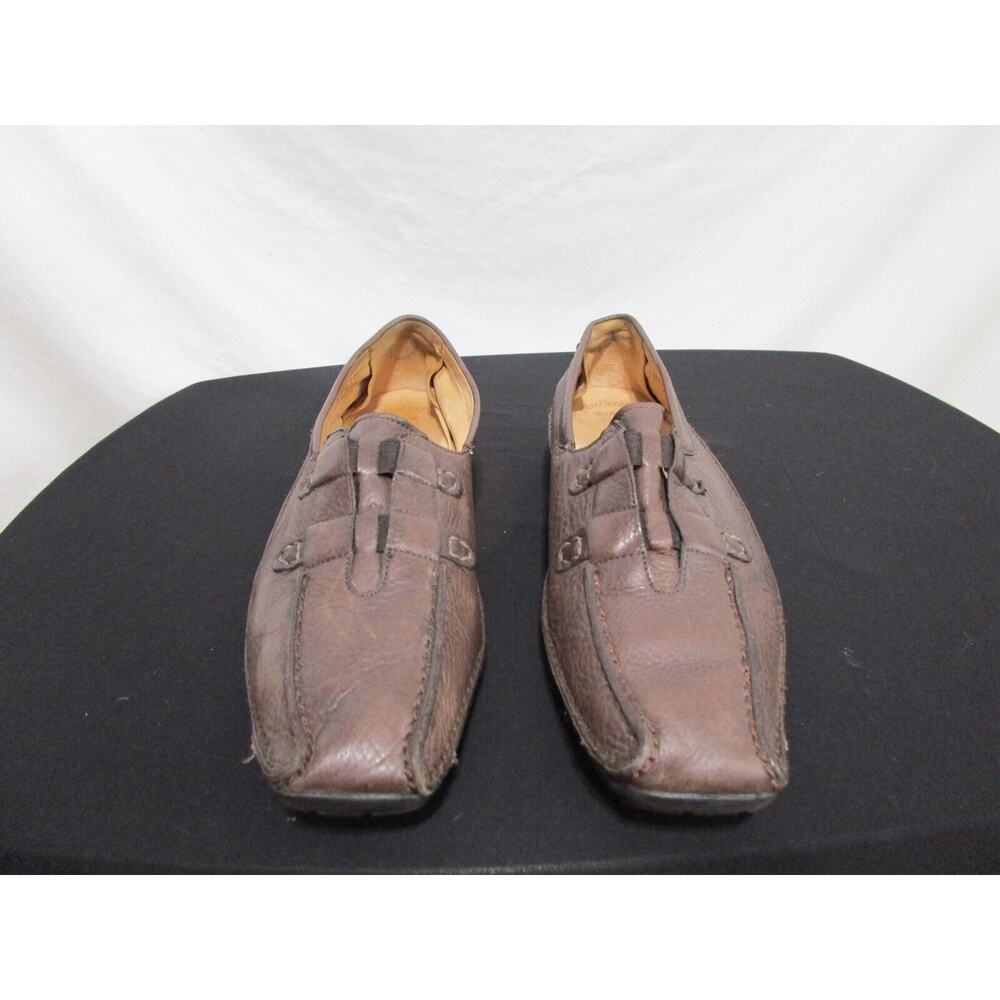 Gabor Brown Leather Square Toe Slip On Comfort Loafers Shoes Men Size 8 US